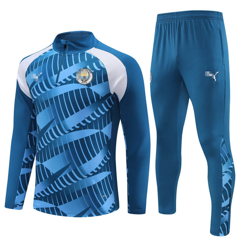 Sudadera de Entrenamiento Manchester City 2023/2024 Azul/Blanco Kit